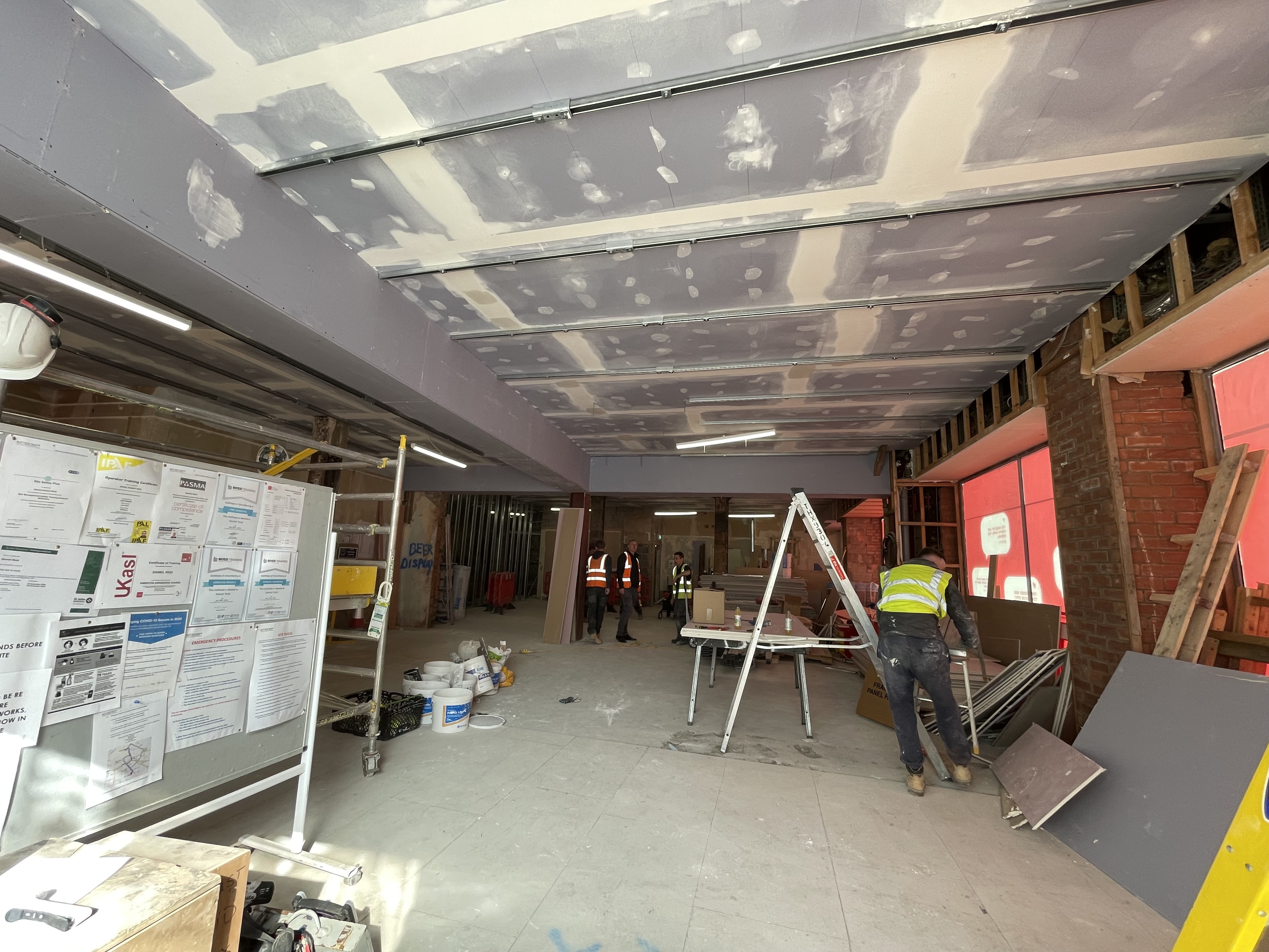 Dawbers drylining works at Five Guys Piccadilly Manchester 24